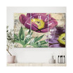 Purple Peonies Oversized Cottage 3 Panels Wall Clock - 38" x 38" x 1"