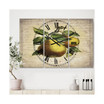 Pear Old Style Sketch II Large Cottage 3 Panels Wall Clock - 23" x 23" x 1"