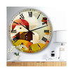Young Man with Red Bird Large Mid-Century Wall Clock - 36" x 28" x 1"