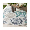 Alfresco ALF-9665 Teal 7'6" x 10'9" Area Rug, Indoor/Outdoor