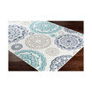 Alfresco ALF-9665 Teal 7'6" x 10'9" Area Rug, Indoor/Outdoor