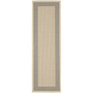 Courtyard Grey and Cream 2'4" x 12' Sisal Weave Runner Outdoor Area Rug