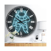 Neon Astronaut Oversized Modern Wall Clock - 38" x 38" x 1"