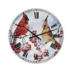 Two Cardinals and Snowy Winter Berries Oversized Cottage Wall Clock - 36" x 28" x 1"