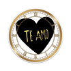 Te Amo Large Glam Wall Clock - 36 x 36
