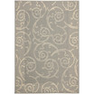Courtyard Gray and Natural 6'7" x 9'6" Sisal Weave Outdoor Area Rug
