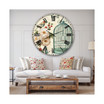 Floral and botanical Oversized Metal Wall Clock - 36 x 36