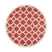 Courtyard Red and Bone 7'10" x 7'10" Sisal Weave Round Outdoor Area Rug