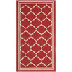 Courtyard Red and Beige 2'3" x 6'7" Sisal Weave Runner Outdoor Area Rug