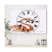 Hand Painted Pink Flamingo Oversized Cottage 3 Panels Wall Clock - 38" x 38" x 1"