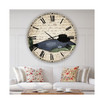 Old Style Whale with Hat Large Nautical & Coastal Wall Clock - 36 x 36