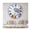 Starling Bird with Flowers Large Cottage Wall Clock - 36 x 36