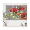 Red Poppies Large Cottage 3 Panels Wall Clock - 23" x 23" x 1"