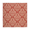 Courtyard Red and Creme 6'7" x 6'7" Square Outdoor Area Rug