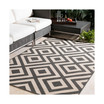 Alfresco ALF-9639 Black 7'6" x 10'9" Area Rug, Indoor/Outdoor