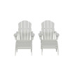 4 Piece Set Classic Folding Adirondack Chair With Footrest Ottoman