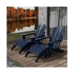 4 Piece Set Classic Folding Adirondack Chair With Footrest Ottoman