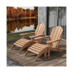 4 Piece Set Classic Folding Adirondack Chair With Footrest Ottoman