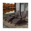 4 Piece Set Classic Folding Adirondack Chair With Footrest Ottoman