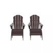 4 Piece Set Classic Folding Adirondack Chair With Footrest Ottoman