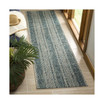 Courtyard Light Grey and Teal 2'3" x 8' Sisal Weave Runner Outdoor Area Rug