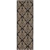 Courtyard Black and Creme 2'3" x 8' Runner Outdoor Area Rug