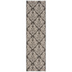 Courtyard Black and Creme 2'3" x 8' Runner Outdoor Area Rug