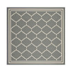 Courtyard Gray and Beige 6'7" x 6'7" Sisal Weave Square Outdoor Area Rug