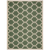 Courtyard Dark Green and Beige 8' x 11' Outdoor Area Rug