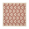 Courtyard Red and Bone 6'7" x 6'7" Square Outdoor Area Rug