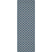 Courtyard Navy and Beige 2'3" x 16' Sisal Weave Runner Outdoor Area Rug