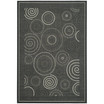 Courtyard Black and Sand 7'10" x 7'10" Round Outdoor Area Rug