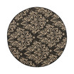 Courtyard Black and Creme 6'7" x 6'7" Round Outdoor Area Rug