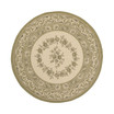 Courtyard Cream and Green 6'7" x 6'7" Sisal Weave Round Outdoor Area Rug