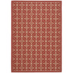 Courtyard Red and Creme 4' x 5'7" Outdoor Area Rug