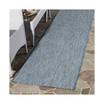 Courtyard Navy and Grey 2'3" x 14' Sisal Weave Runner Outdoor Area Rug