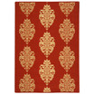 Courtyard Red and Natural 5'3" x 5'3" Round Outdoor Area Rug