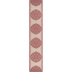 Courtyard Beige and Red 2'4" x 12' Sisal Weave Runner Outdoor Area Rug