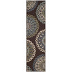 Veranda Chocolate and Blue 2'3" x 8' Runner Outdoor Area Rug