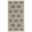 Courtyard Anthracite and Beige 2'7" x 5' Outdoor Area Rug