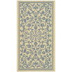 Courtyard Natural and Blue 2' x 3'7" Sisal Weave Outdoor Area Rug