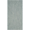 Courtyard Aqua and Gray 2'7" x 5' Outdoor Area Rug