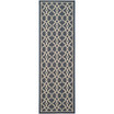 Courtyard Navy and Beige 2'7" x 8'2" Sisal Weave Runner Outdoor Area Rug