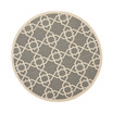 Courtyard Gray and Beige 5'3" x 5'3" Round Outdoor Area Rug