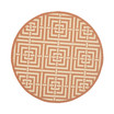 Courtyard Terracotta and Cream 6'7" x 6'7" Round Outdoor Area Rug