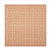 Courtyard Terracotta and Cream 6'7" x 6'7" Square Outdoor Area Rug