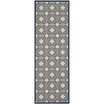 Courtyard Beige and Navy 2'3" x 6'7" Runner Outdoor Area Rug