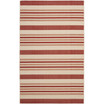 Courtyard Beige and Red 9' x 12' Outdoor Area Rug