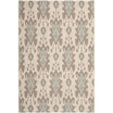 Courtyard Beige Dark Beige and Aqua Weft 2'7" x 5' Sisal Weave Outdoor Area Rug