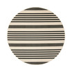 Courtyard Black and Bone 5'3" x 5'3" Sisal Weave Round Outdoor Area Rug